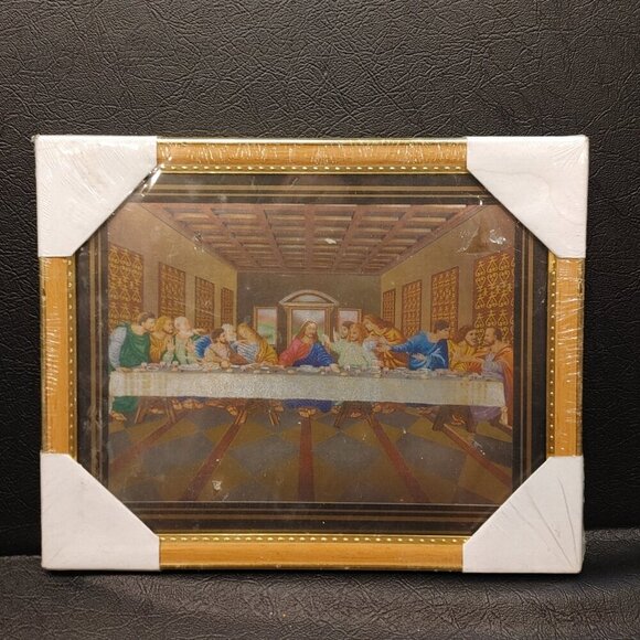 Last Supper Foil Print 8x10" Framed - New - Picture 1 of 5